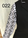Clearance White & Black Spotted Ruffle Shirt (Long Sleeve) (022)