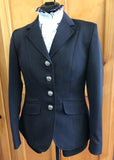 Navy (Ink) Open Or Dressage Self Stripe 4 Button Jacket Adults (256)