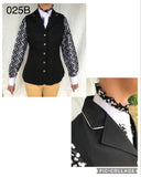 HRCAV  Adults Riders Black Longline Vests (025B) Silver Buttons