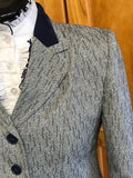 Navy, Grey & Darker Navy Check 4 Button Show Hunter Jacket With Navy Trims Adults (279)