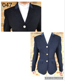 Navy Plain Open Or Dressage Jackets With Fine Navy Suede Trims Childrens (047)
