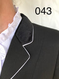 Black Open or Dressage Jacket With Fine White Trims Adults (043)