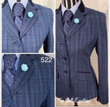 Navy & Darker Navy Checked Show Hunter Jacket Adults (522)