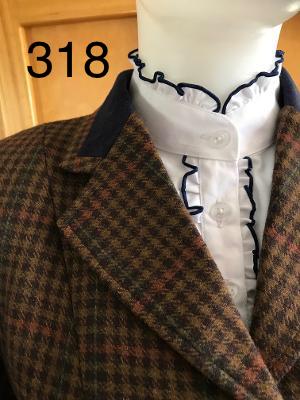 Brown, Mustard & Faint Green & Red Check Show Hunter Jacket With Navy Trims Adults  (318)