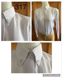 White Stunning Long Sleeve Adults Tie Shirt (317)