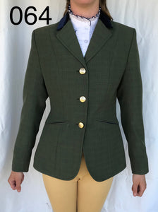 Olive (Darker) Show Hunter Jacket With Navy Velvet Trims Adults (064)