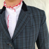Navy & Darker Navy Checked Show Hunter Jacket Adults (522)