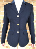 Navy Plain Open Or Dressage Jackets With Fine Navy Suede Trims Childrens (047)