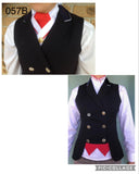 HRCAV Double Breasted Cutaway Black Or Navy Vests Adults (057B) Silver Buttons
