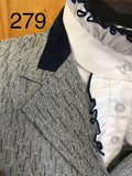Navy, Grey & Darker Navy Check 4 Button Show Hunter Jacket With Navy Trims Adults (279)