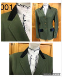 Olive Show Hunter Jacket With Navy Trims Adults (001)