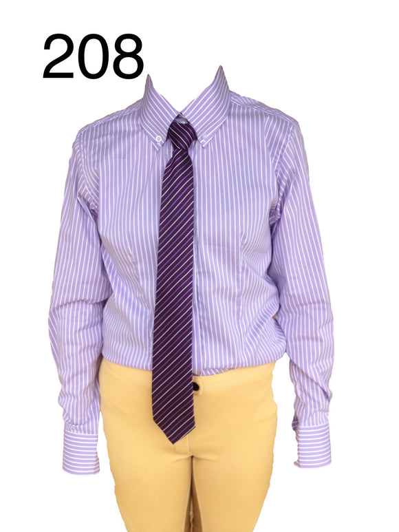 Mauve & White Striped Tie Shirts Childs (208)