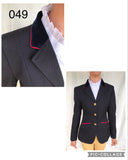 Navy With Fine Red Trims Open OR Dressage Lightweight Jacket Childs (049)