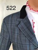 Navy & Darker Navy Checked Show Hunter Jacket Adults (522)