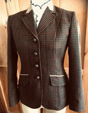 Brown, Mustard & Faint Green & Red Check Show Hunter Jacket With Mustard Trims Adults (322)