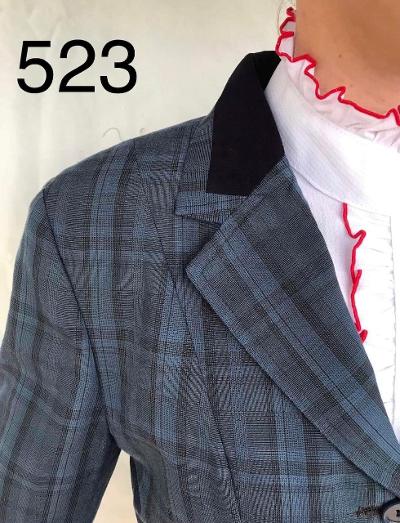 Navy & Darker Navy Checked Show Hunter Jacket Childs (523)