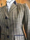 Beige Check With 3 Buttons With Navy Trims (502)