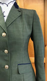 Olive Almost Self Check With Navy Suede Trims Adults 526