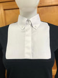 Navy Long Sleeved T Shirt With White Front, Tie Collar & White Cuffs Adults (150)