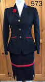 Navy Skirt "NEW" With Stunning Double Red Pleats and Band Adults 595