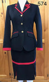 Navy Skirt "NEW" With Stunning Double Red Pleats and Band Adults 595