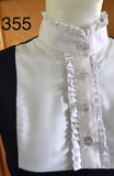 Navy & White (355) Ruffled T Shirt Adults With White Stitching On The Ruffles