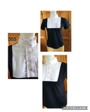 Navy & White (355) Ruffled T Shirt Adults With White Stitching On The Ruffles