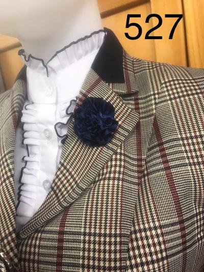 Navy, Burgundy & Cream Tweed Check 