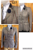 Navy, Burgundy & Cream Tweed Check "NEW" Show Hunter Jacket With Navy Trims Adults (527)