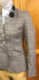 Navy, Cream & A Faint Orange Tweed Check "NEW" Show Hunter Jacket With Navy Trims Adults (557)