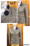 Navy, Cream & A Faint Orange Tweed Check "NEW" Show Hunter Jacket With Navy Trims Adults (557)