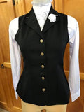HRCAV  Adults Riders Black Longline Vests (025) Gold Buttons