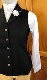 HRCAV  Adults Riders Black Longline Vests (025) Gold Buttons