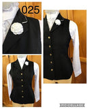 HRCAV  Adults Riders Black Longline Vests (025) Gold Buttons