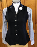 HRCAV Adult Riders Navy Longline Vests (029B) Silver Buttons