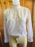 Cream Long Sleeved Ruffle Shirts Adults (312)