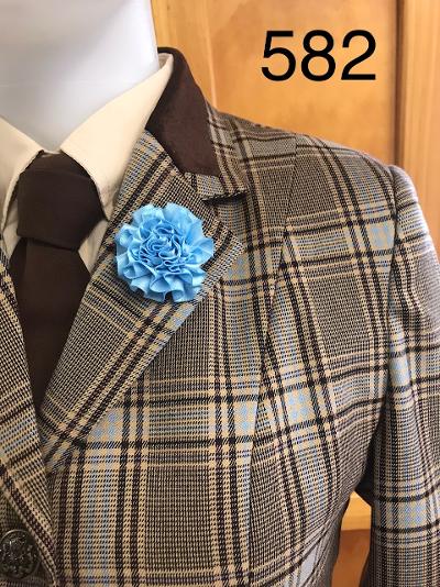 Brown, Cream & Pale Blue Check STUNNING 