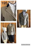 Beige & Navy Check Show Hunter Or Stock Horse Jacket With Navy Trims Childs (195)