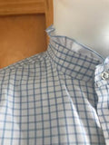 CLEARANCE Pale/ Baby Blue & White Checked "NEW"  Long Sleeved Ruffle Shirts Adults (058)