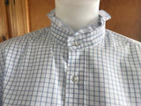 CLEARANCE Pale/ Baby Blue & White Checked "NEW"  Long Sleeved Ruffle Shirts Adults (058)