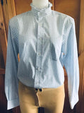 CLEARANCE Pale/ Baby Blue & White Checked "NEW"  Long Sleeved Ruffle Shirts Adults (058)