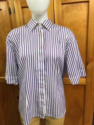 Thomas Cook Stunning Purple & White Striped Shirt Size 18 (109)