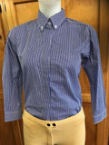 Royal Blue & White Striped Long Sleeve Tie Shirts Childs (303)