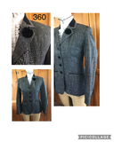 Grey & Black Flecks Gorgeous Show Hunter Jacket With Black Trims Adults Sizes 10 & 14 Only(360)