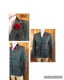 Grey & Black Flecks Gorgeous Show Hunter Jacket With Black Trims Adults Sizes 10 & 14 Only(360)