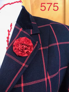 Navy & Red WOW Factor Stunning Check Adults Size 12 Hunter Jacket (575)