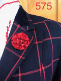 Navy & Red WOW Factor Stunning Check Adults Size 12 Hunter Jacket (575)
