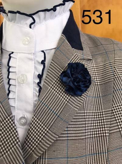 Navy, Grey & Cream Show Hunter Jacket 3 Buttons With Navy Trims (531)