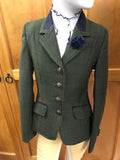 Olive & Faint Red Check Show Hunter Jacket With Navy Trims Childs (561)