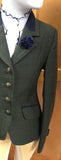 Olive & Faint Red Check Show Hunter Jacket With Navy Trims Childs (561)